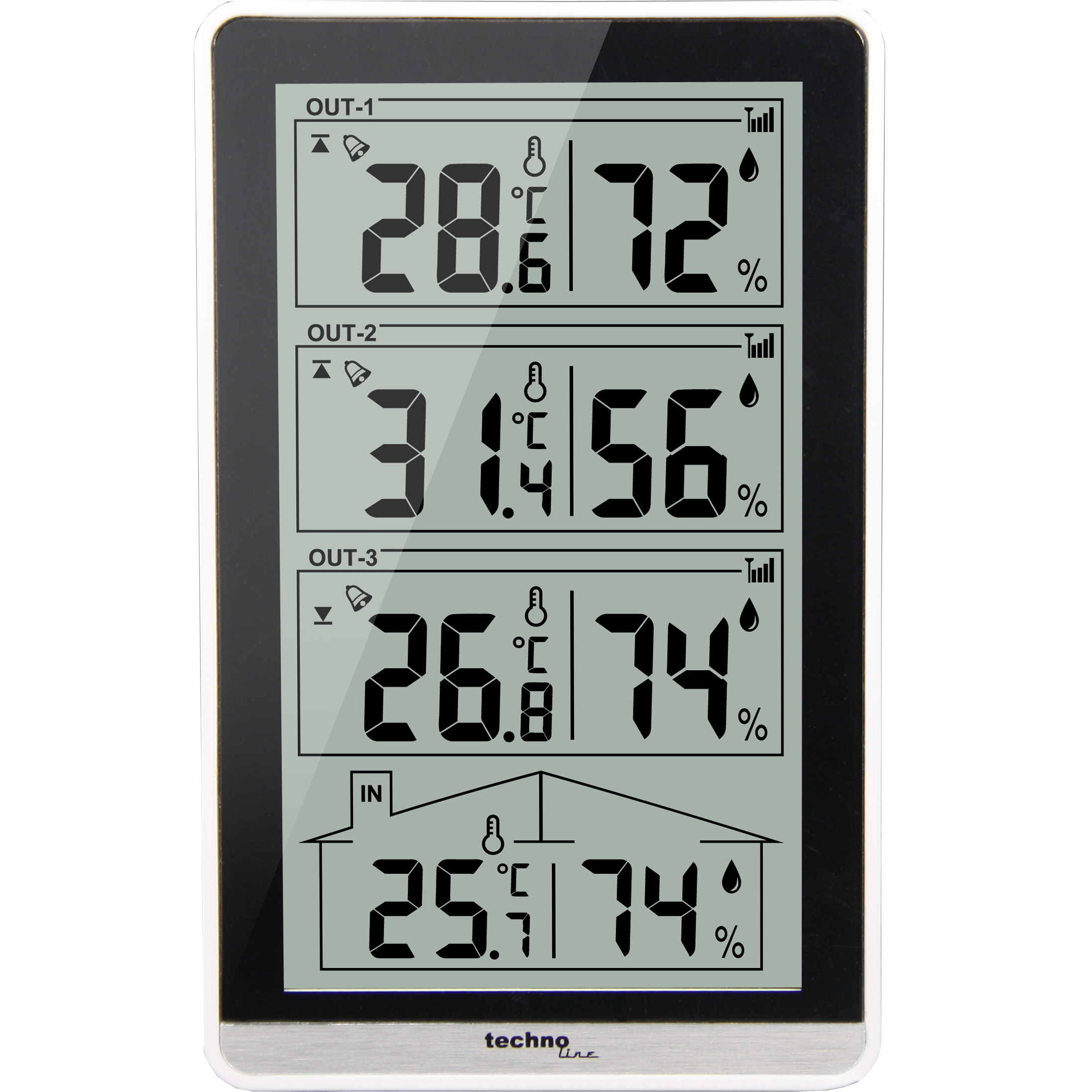 TechnoLine WS_7008 Thermometer Temperatur weiß-grau